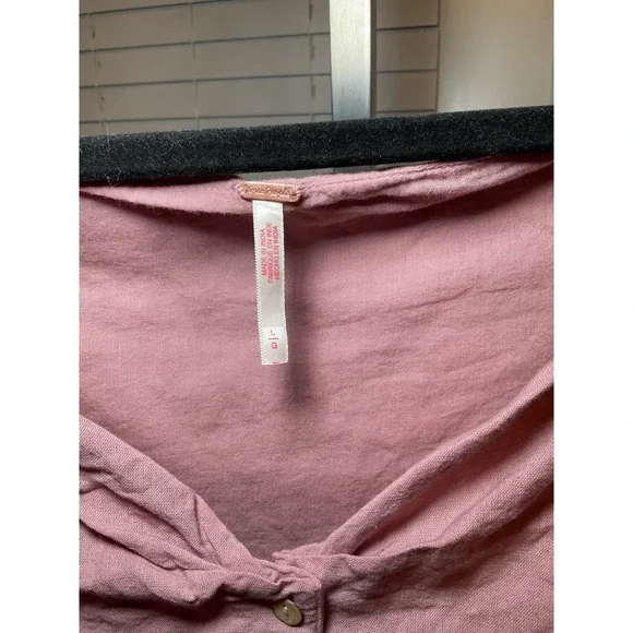 Free People Button Front Midi Dress Sleeveless Casual Pink L - Picture 3 of 11